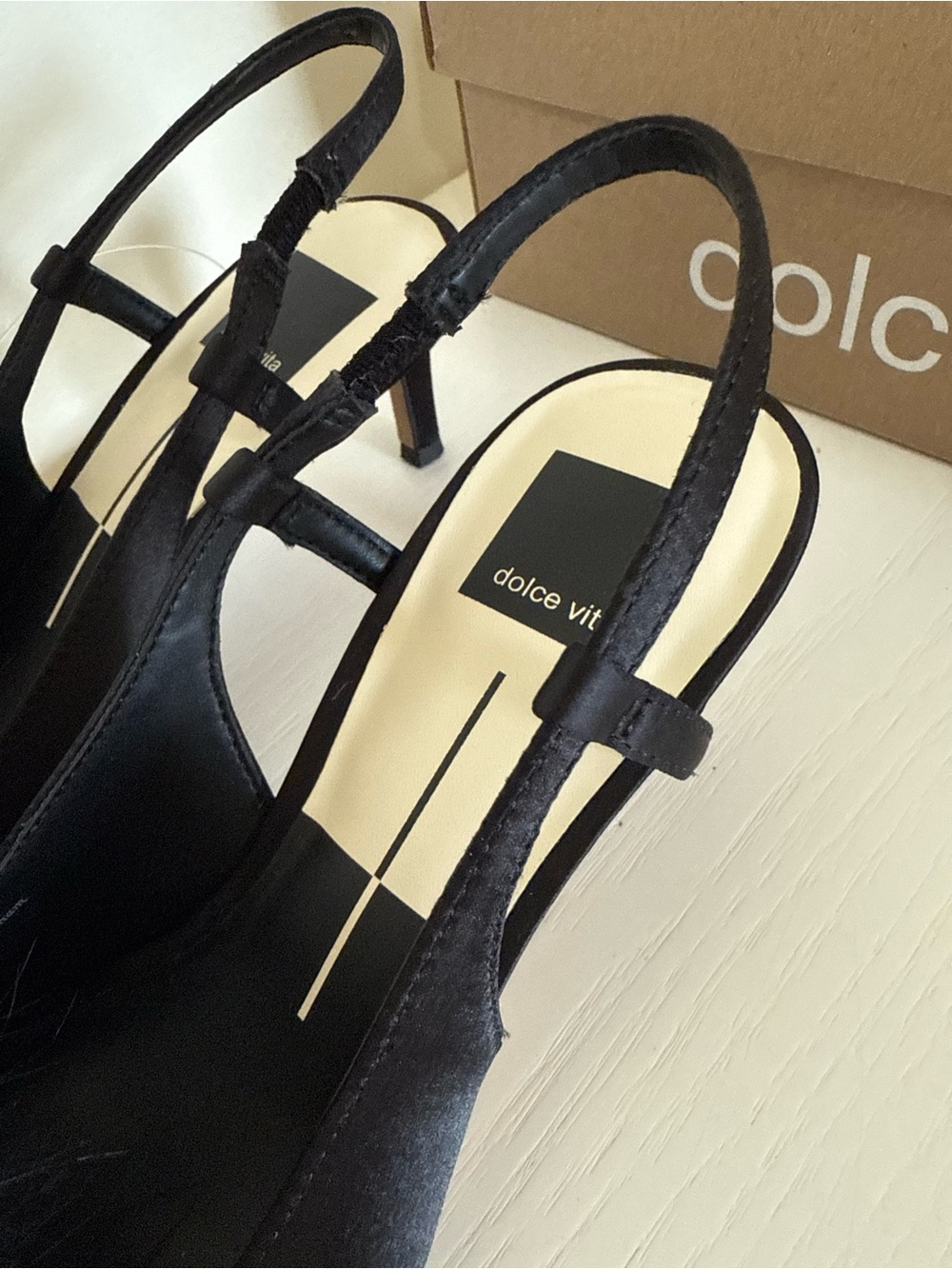 Dolce Vita Black Marabou Pointed Slingback Heels Size 7 NWT - Picture 4 of 8